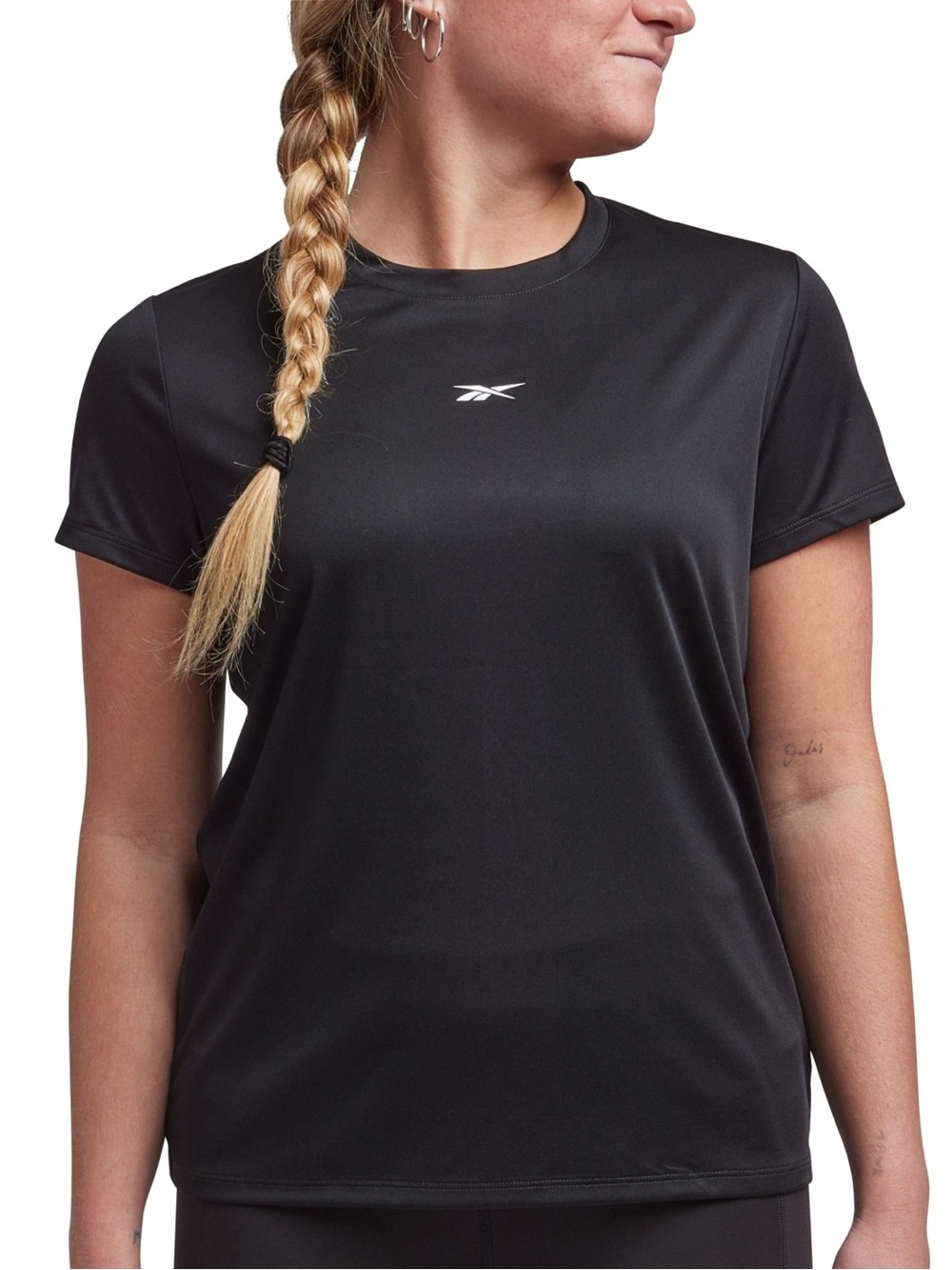 Reebok Women's Black Short-Sleeve Athletic Tee